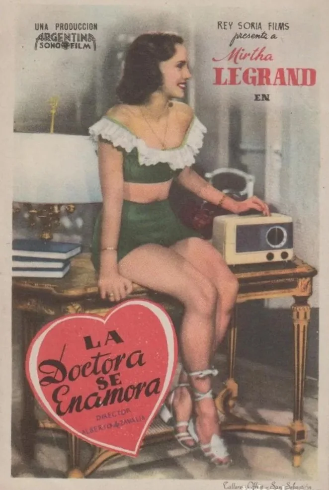 Afiche con Mirtha Legrand en La doctora quiere tangos de 1949